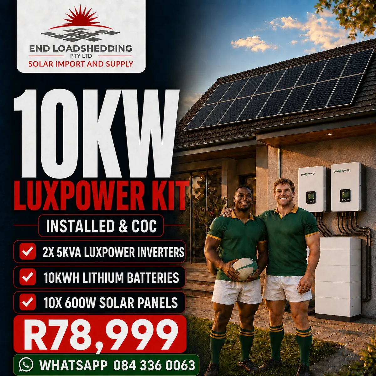 10kW LuxPower solar package with dual inverters