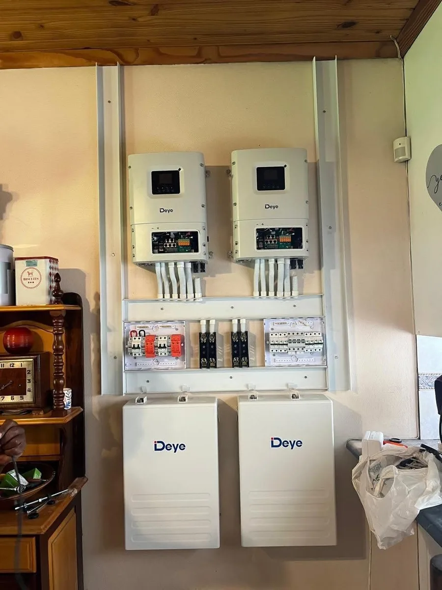 Installed Deye inverter battery system and distribution boards