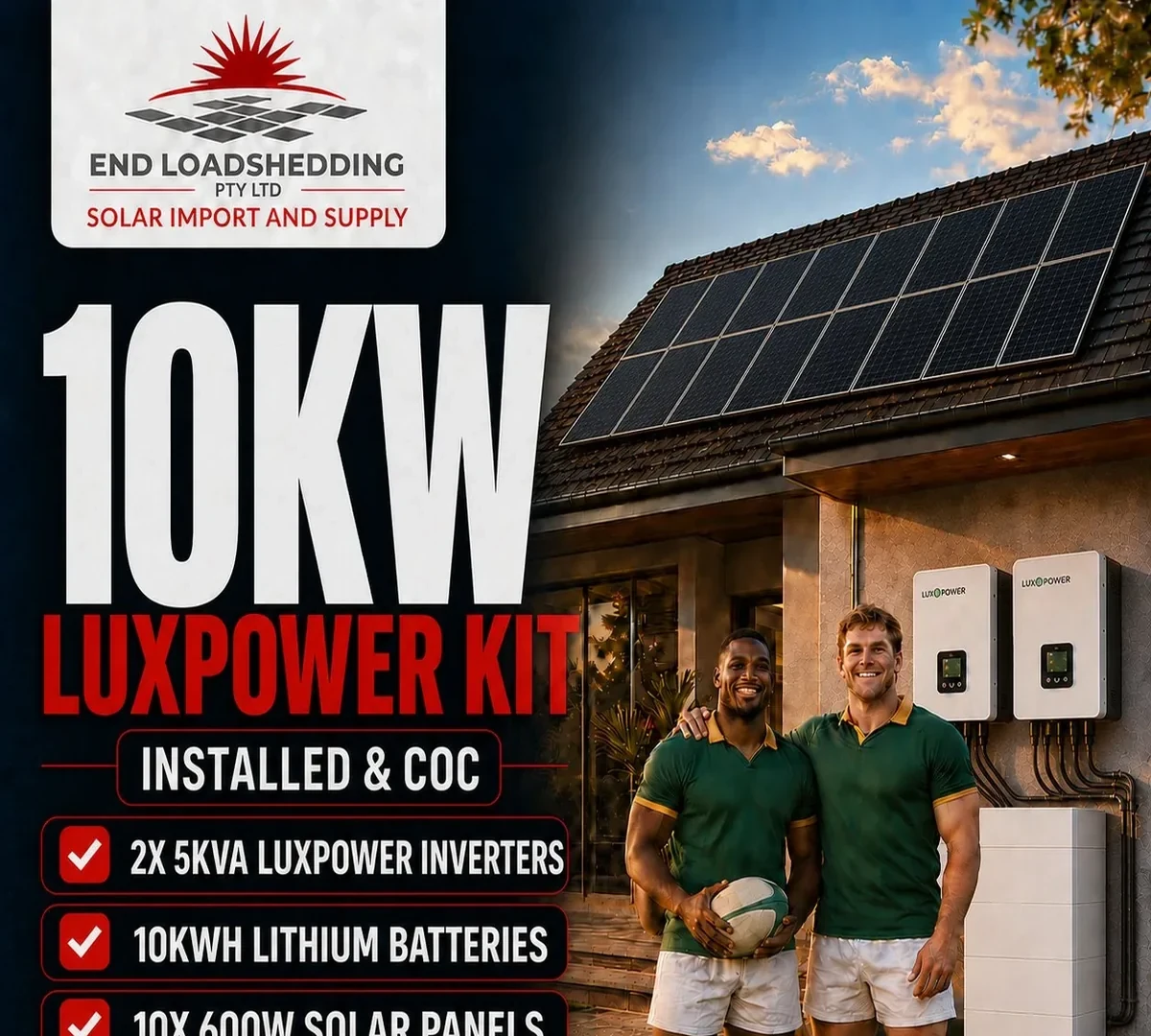 10kW LuxPower solar package with dual inverters