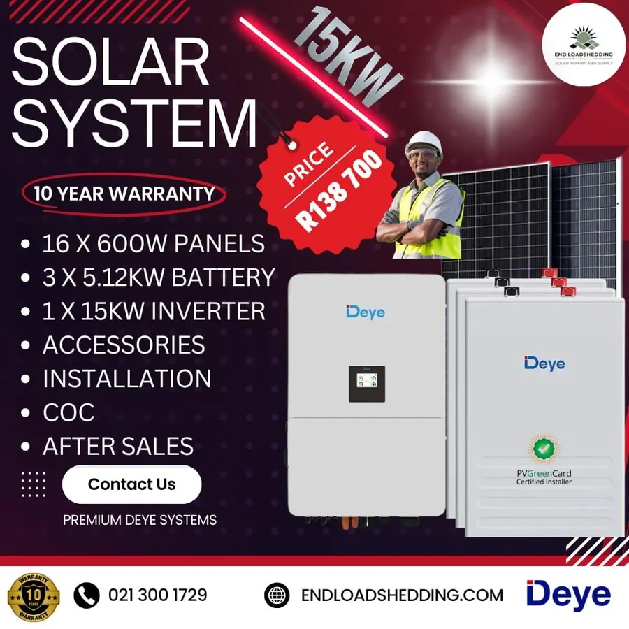 15kW Deye Solar System — R138,700