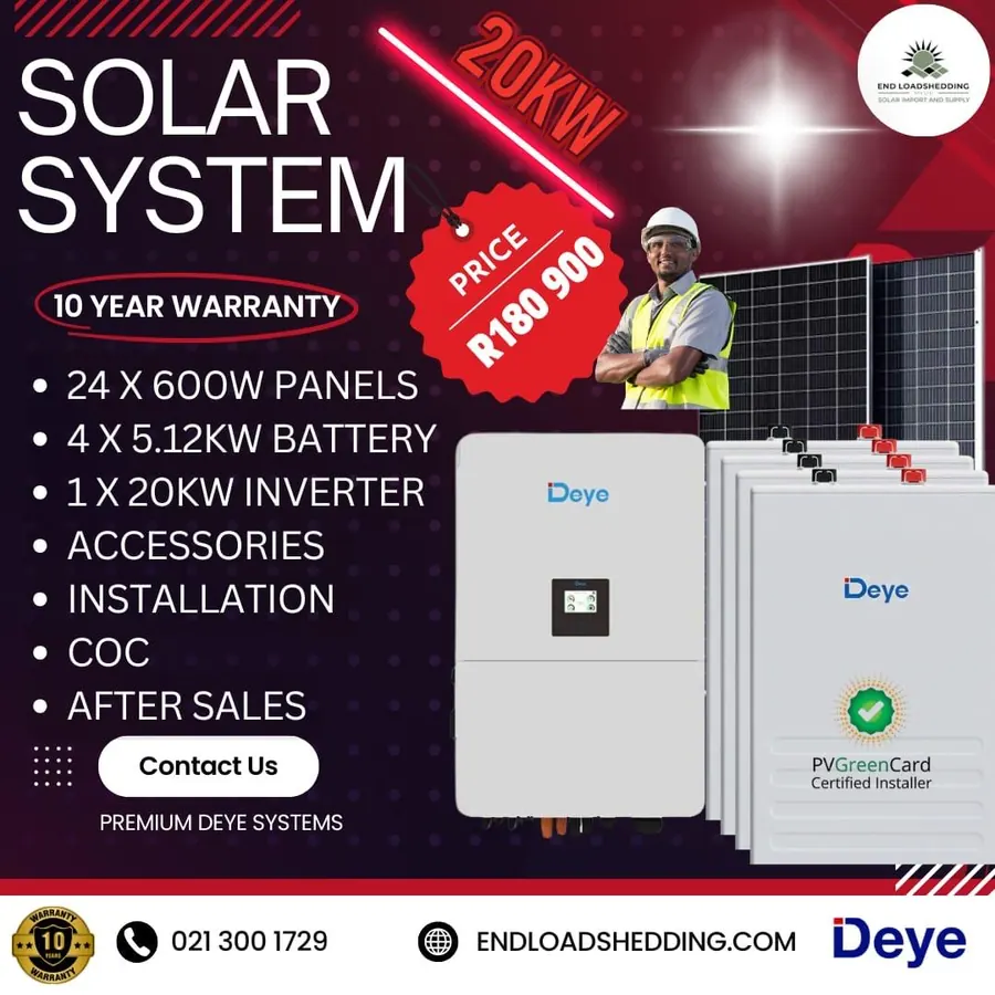 20kW Deye Solar System — R180,900