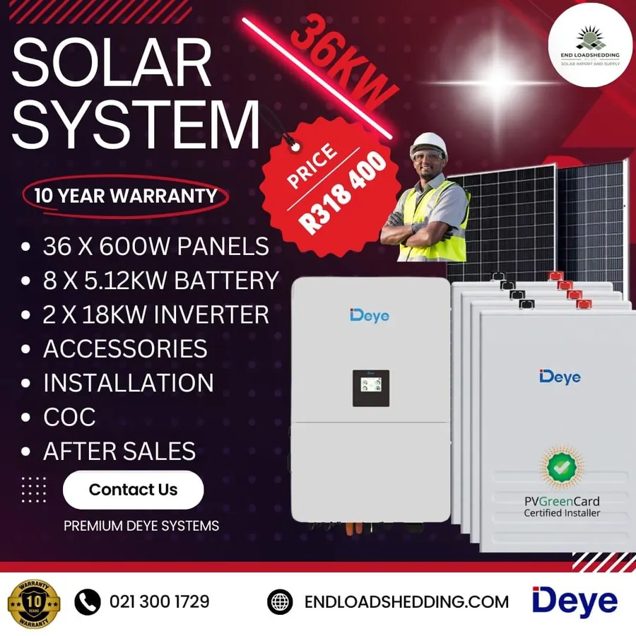 36kW Deye Solar System — R318,400