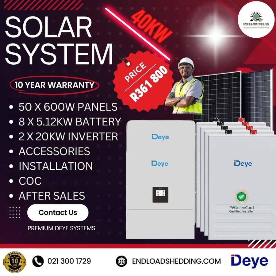40kW Deye Solar System — R361,800